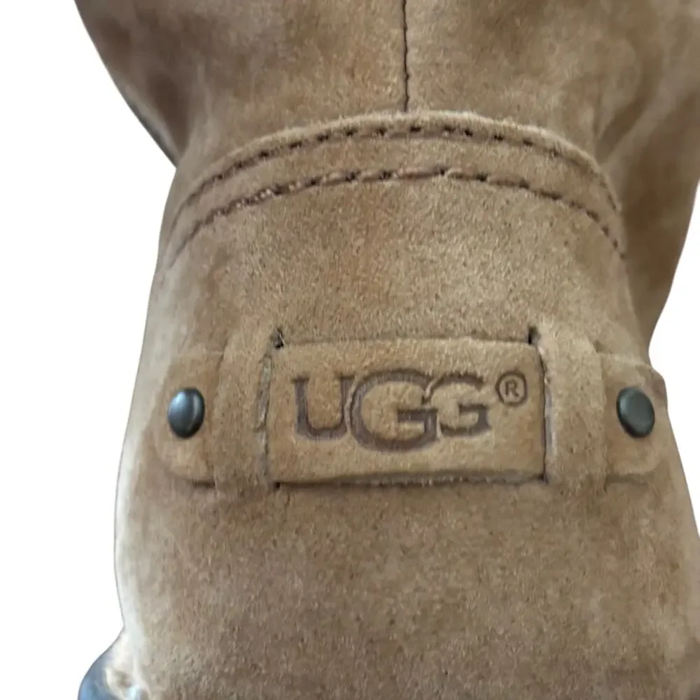UGG Women’s Skyfall Suede Wedge Boots Chestnut Brown Size 9
